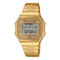 Vintage Unisex 41.6 mm Digital Watch Grey Dial with Gold Stainless Steel Strap (ABL-100WEG-9A)