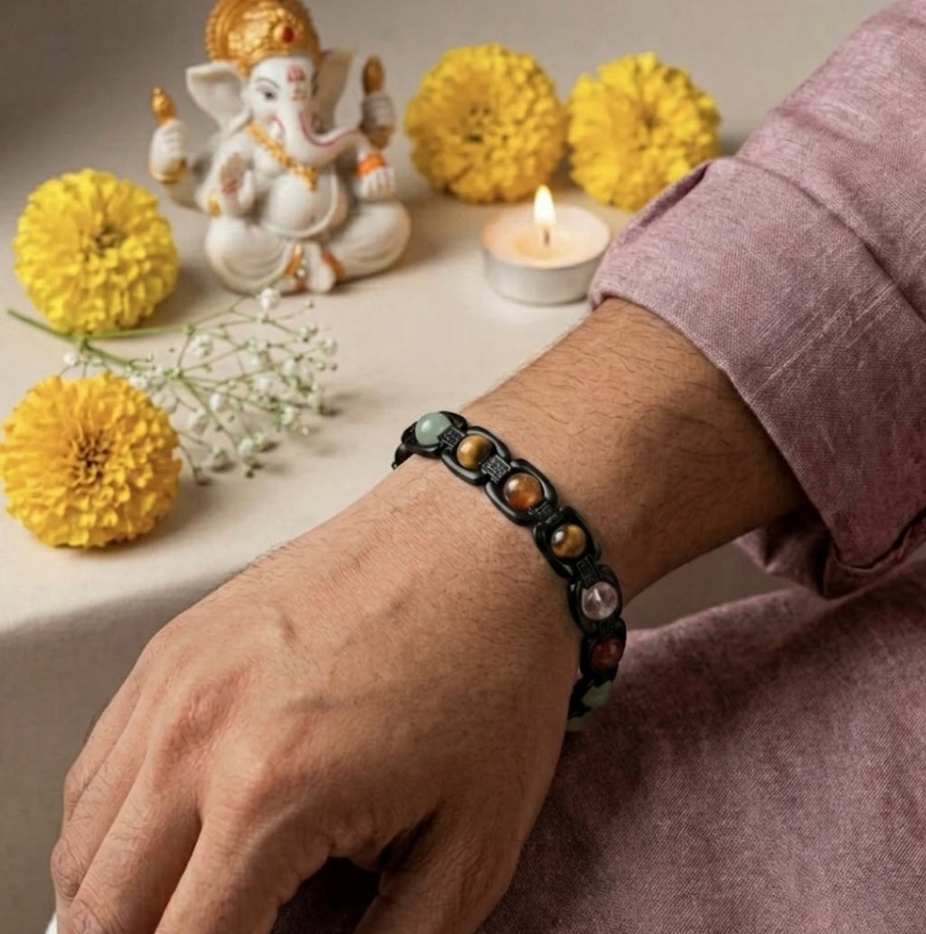Rinmukteshwar Siddh Metal Dhan Yog™ Bracelet (Matte Black)