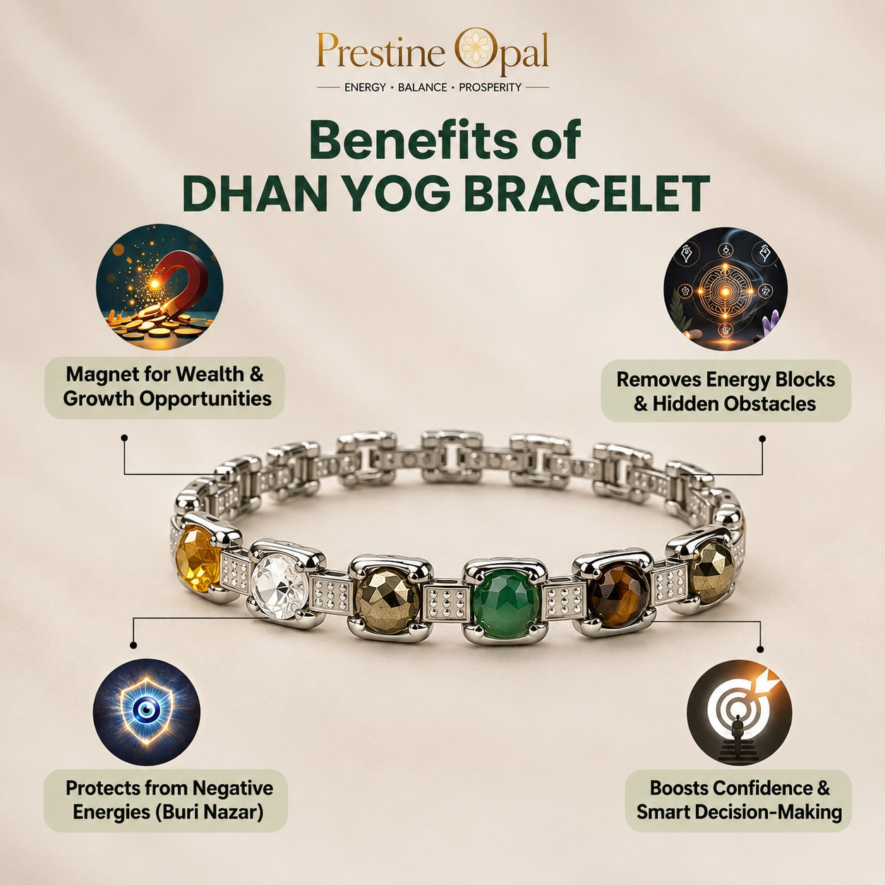 Rinmukteshwar Siddh Metal Dhan Yog™ Bracelet (Silver Plated)