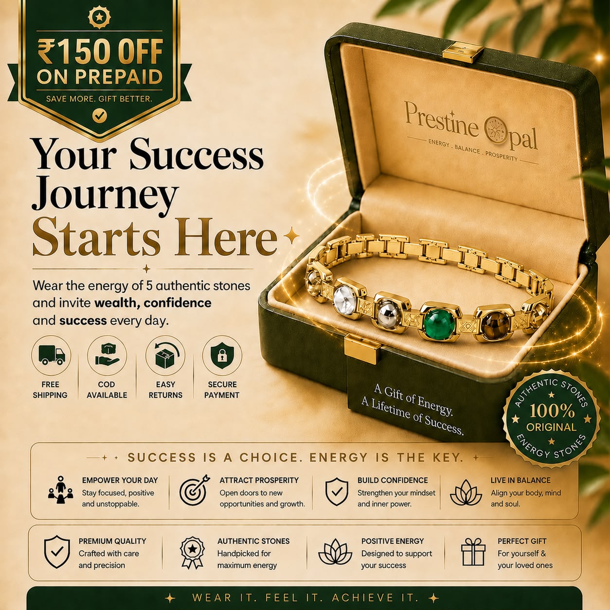 Rinmukteshwar Siddh Metal Dhan Yog™ Bracelet (Gold Plated)